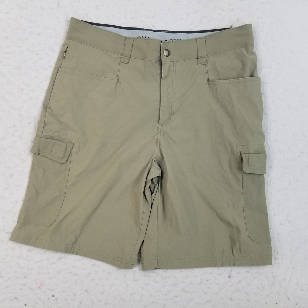 Orvis Cargo Shorts Mens 34 Green Tech Hiking Fishing Nylon Spandex Utility